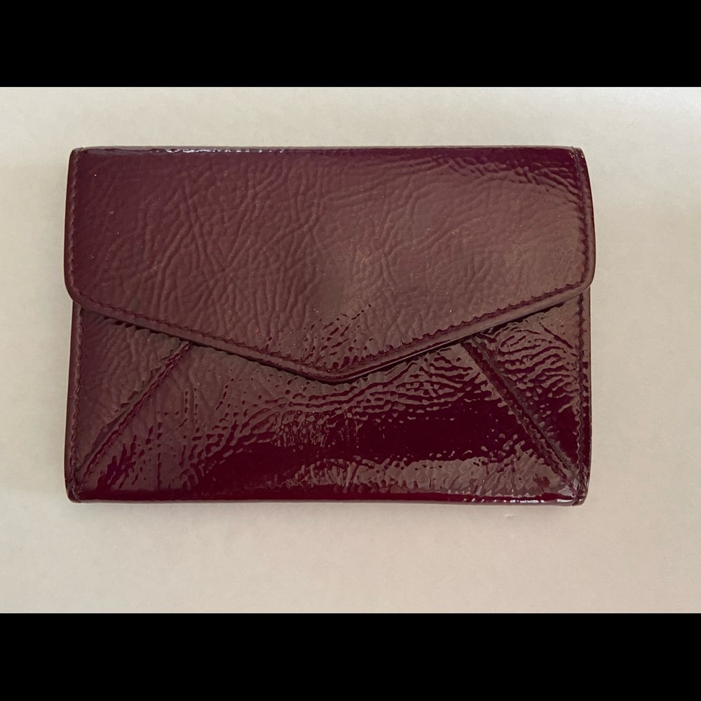 YSL vintage textured patent small wallet